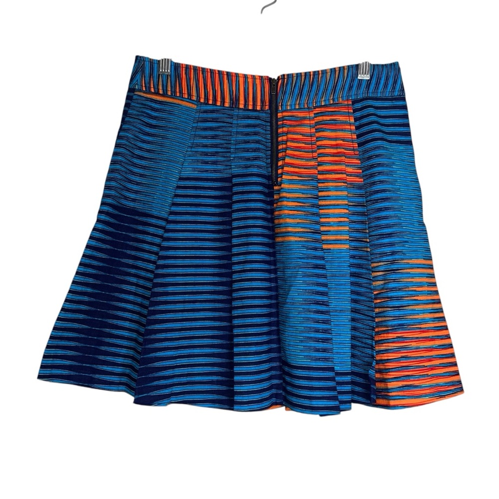 Plenty By Tracy Reese Blue and Orange A-Line Pleated Skirt Sz 4 - Picture 10 of 12